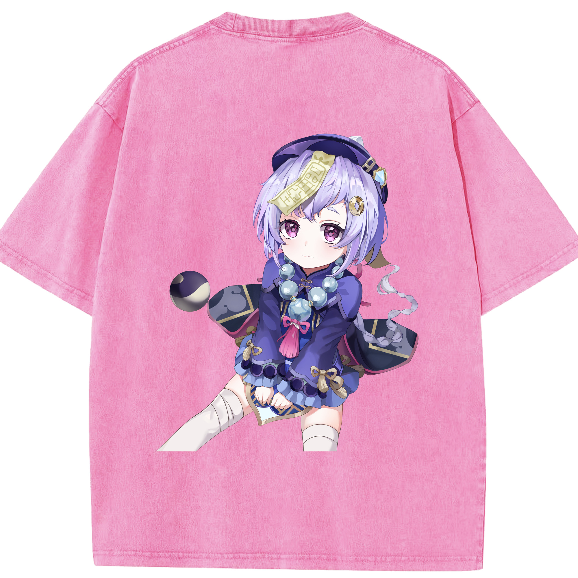 げんし神 七七 なな  genshin Nana 綿100% ヴィンテージ風 半袖Tシャツ（背面プリント）